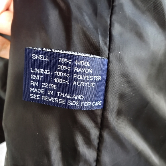 Vintage Gold Lion Button Details Pleated Wool Blend Lined Coat By Herman Kay - Picture 10 of 14